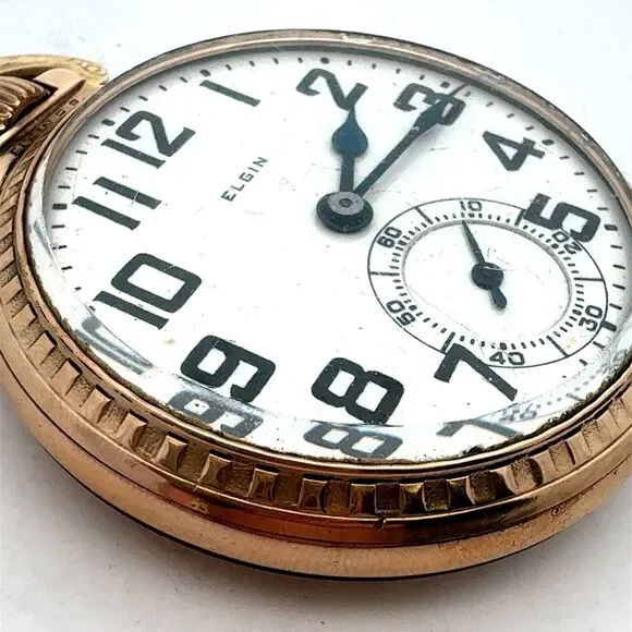 1924 Elgin BW Raymond Grade 478 Model 15 12K Gold Filled Open Face Pocket Watch